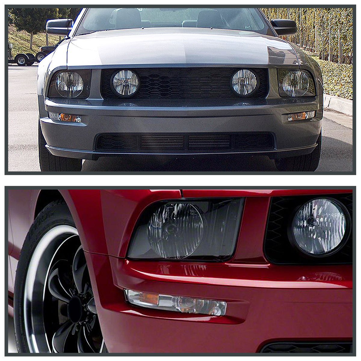 2005-2009 Ford Mustang S197 Factory Style Bumper Lights (Chrome Housing / Clear Lens)