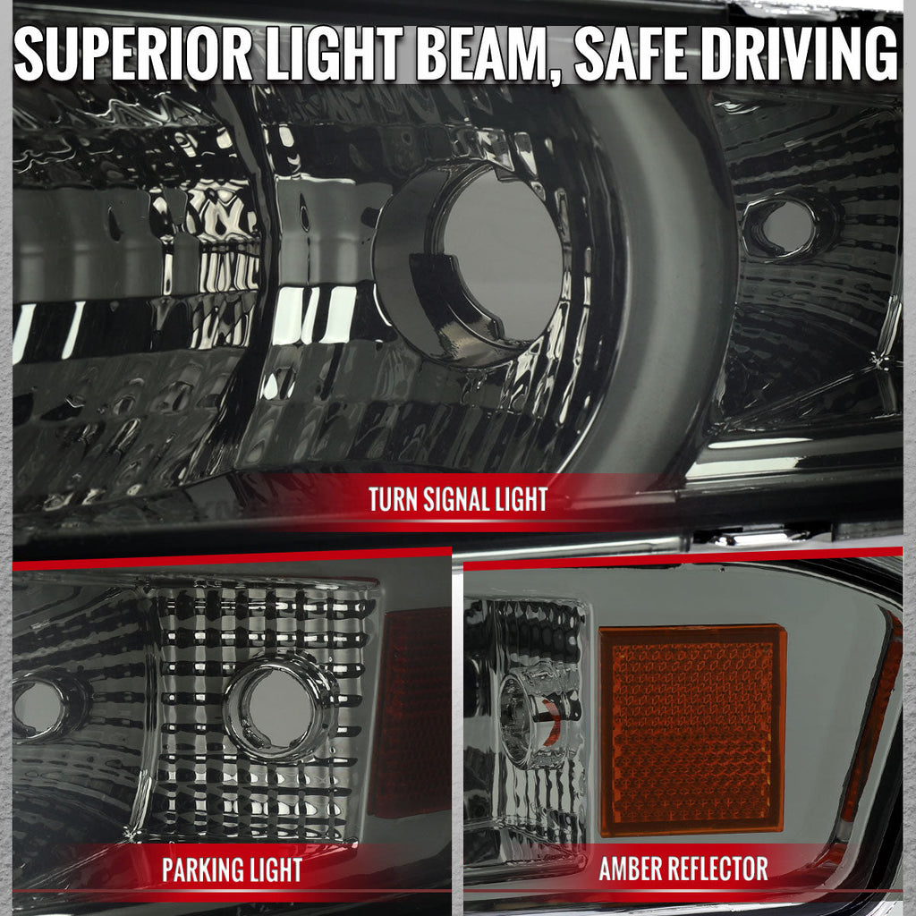 2005-2009 Ford Mustang S197 Turn Signal Parking Lamp (Chrome Housing / Smoked Lens)