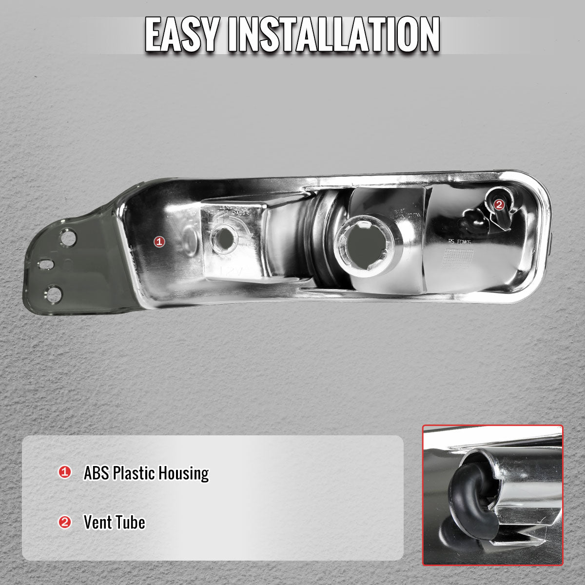 2005-2009 Ford Mustang S197 Turn Signal Parking Lamp (Chrome Housing / Smoked Lens)