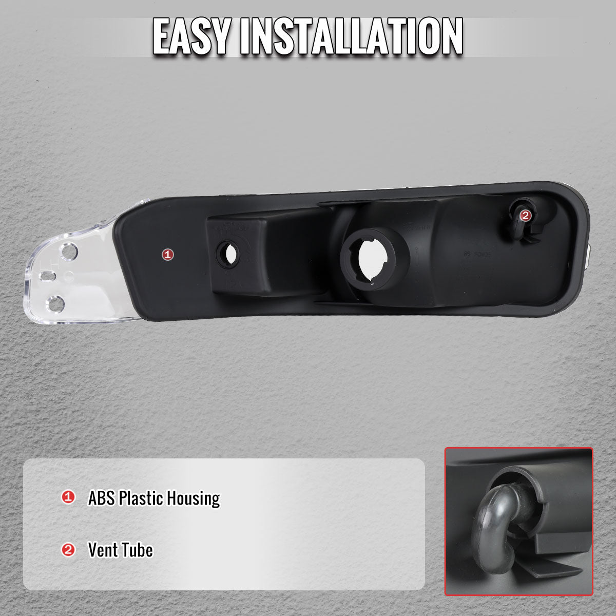 2005-2009 Ford Mustang S197 Turn Signal Parking Lamp (Matte Black Housing / Clear Lens)