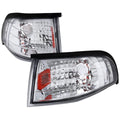 1994-1998 Ford Mustang SN95 Corner Parking Turn Signal Lights (Chrome Housing / Clear Lens)