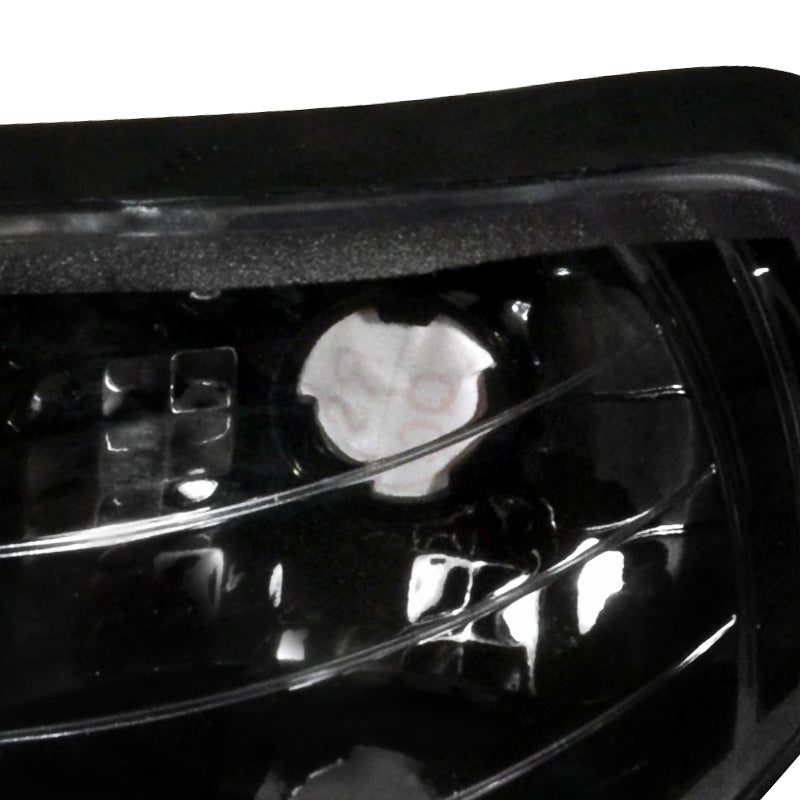 1994-1998 Ford Mustang SN95 Corner Parking Turn Signal Lights w/ Amber Reflector (Matte Black Housing / Clear Lens)
