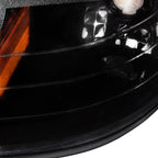 1994-1998 Ford Mustang SN95 Corner Parking Turn Signal Lights w/ Amber Reflector (Matte Black Housing / Clear Lens)