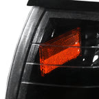 1994-1998 Ford Mustang SN95 Corner Parking Turn Signal Lights w/ Amber Reflector (Matte Black Housing / Clear Lens)