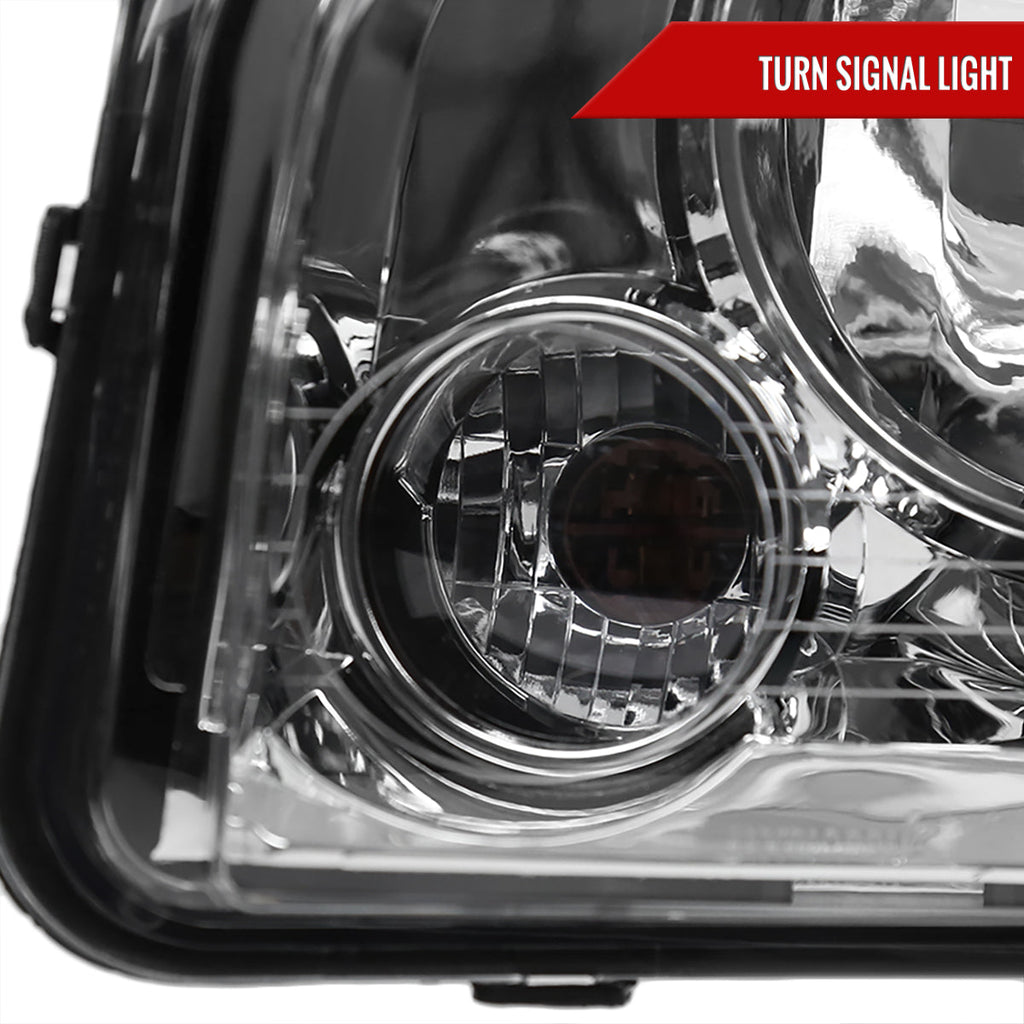2006-2010 Dodge Charger LX Factory Style Headlights w/ Corner Lights (Chrome Housing / Clear Lens)