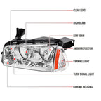 2006-2010 Dodge Charger LX Factory Style Headlights w/ Corner Lights (Chrome Housing / Clear Lens)