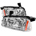 2006-2010 Dodge Charger LX Factory Style Headlights w/ Corner Lights (Chrome Housing / Clear Lens)