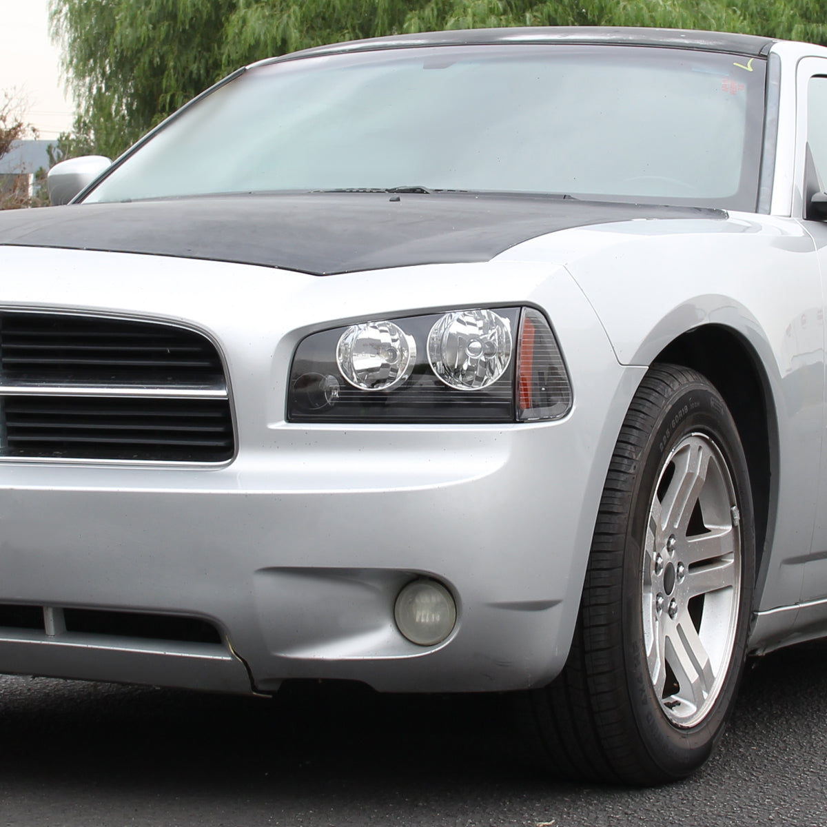 2006-2010 Dodge Charger LX Factory Style Headlights w/ Corner Lights (Matte Black Housing / Clear Lens)