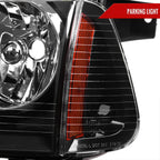 2006-2010 Dodge Charger LX Factory Style Headlights w/ Corner Lights (Matte Black Housing / Clear Lens)