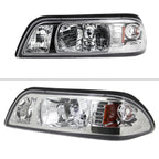 1987-1993 Ford Mustang Fox Body Crystal Headlights (Chrome Housing / Clear Lens)