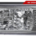 1987-1993 Ford Mustang Fox Body Crystal Headlights (Chrome Housing / Clear Lens)