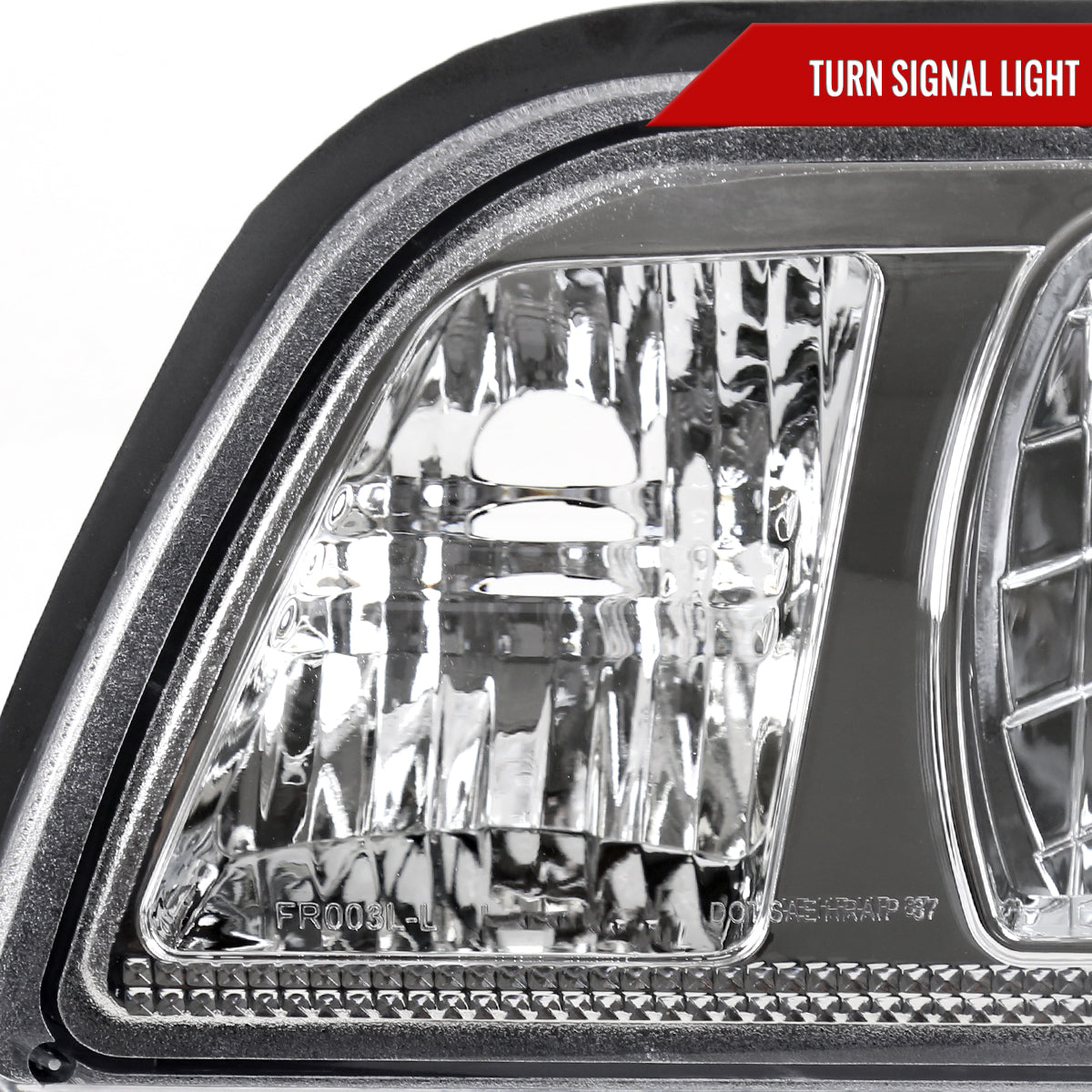 1987-1993 Ford Mustang Fox Body Crystal Headlights (Chrome Housing / Clear Lens)