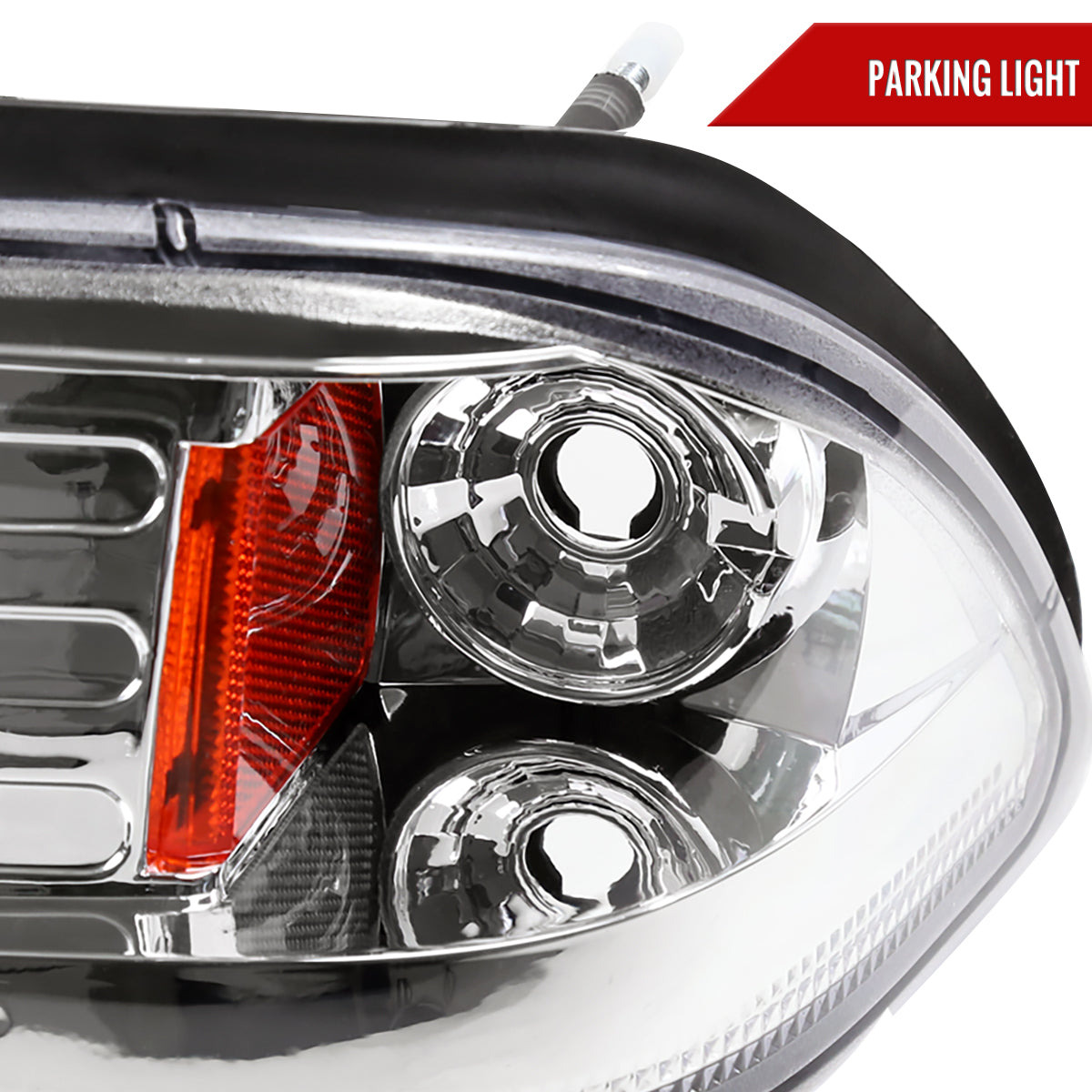 1987-1993 Ford Mustang Fox Body Crystal Headlights (Chrome Housing / Clear Lens)