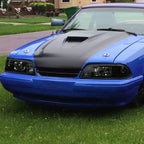 1987-1993 Ford Mustang Fox Body Crystal Headlights (Chrome Housing / Smoked Lens)