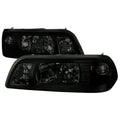 1987-1993 Ford Mustang Fox Body Crystal Headlights (Chrome Housing / Smoked Lens)