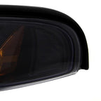 1994-1998 Ford Mustang SN95 1PC Crystal Headlights w/ Amber Reflectors (Chrome Housing / Smoked Lens)