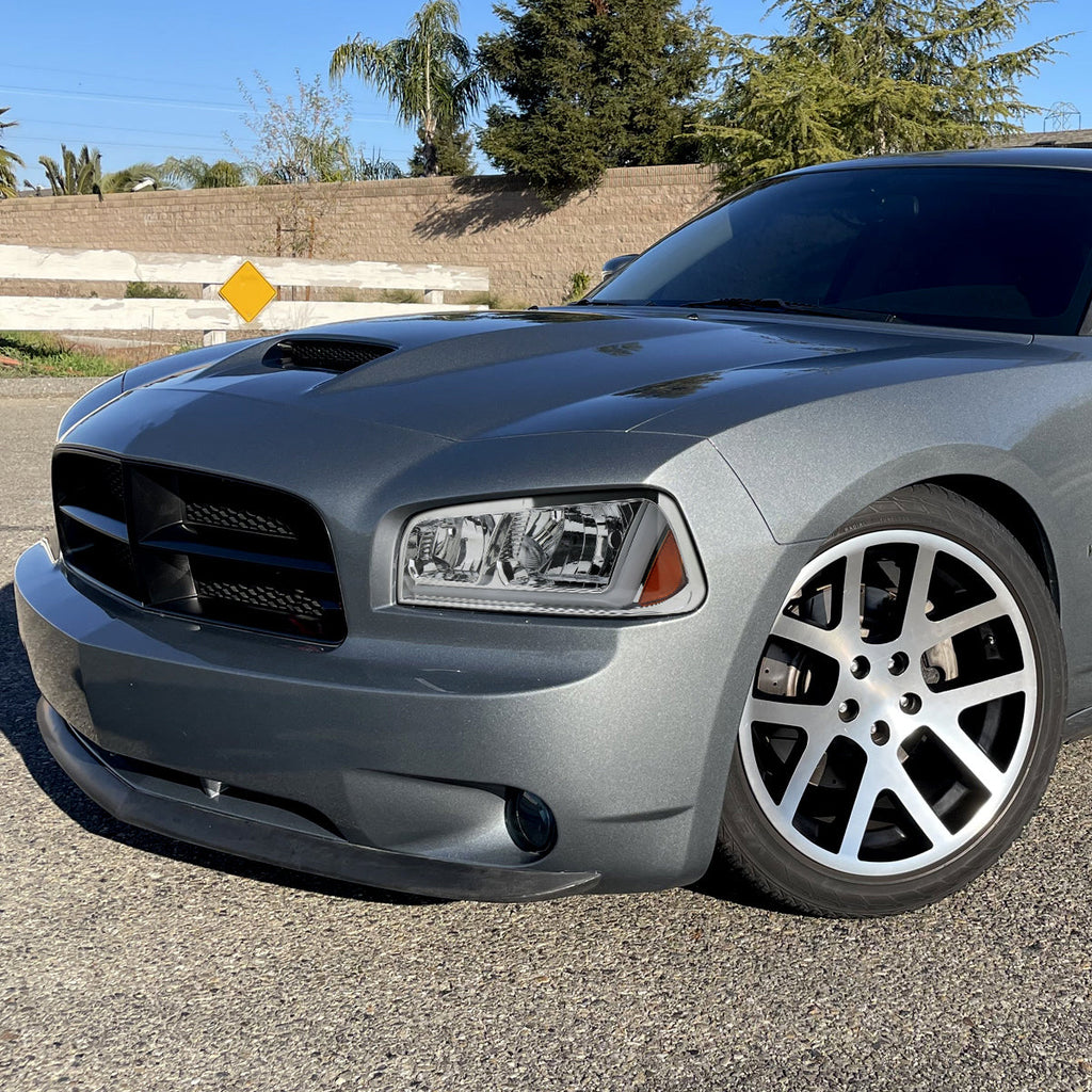 2006-2010 Dodge Charger LX Switchback Sequential LED Bar Factory Style Headlights (Chrome Housing / Clear Lens)