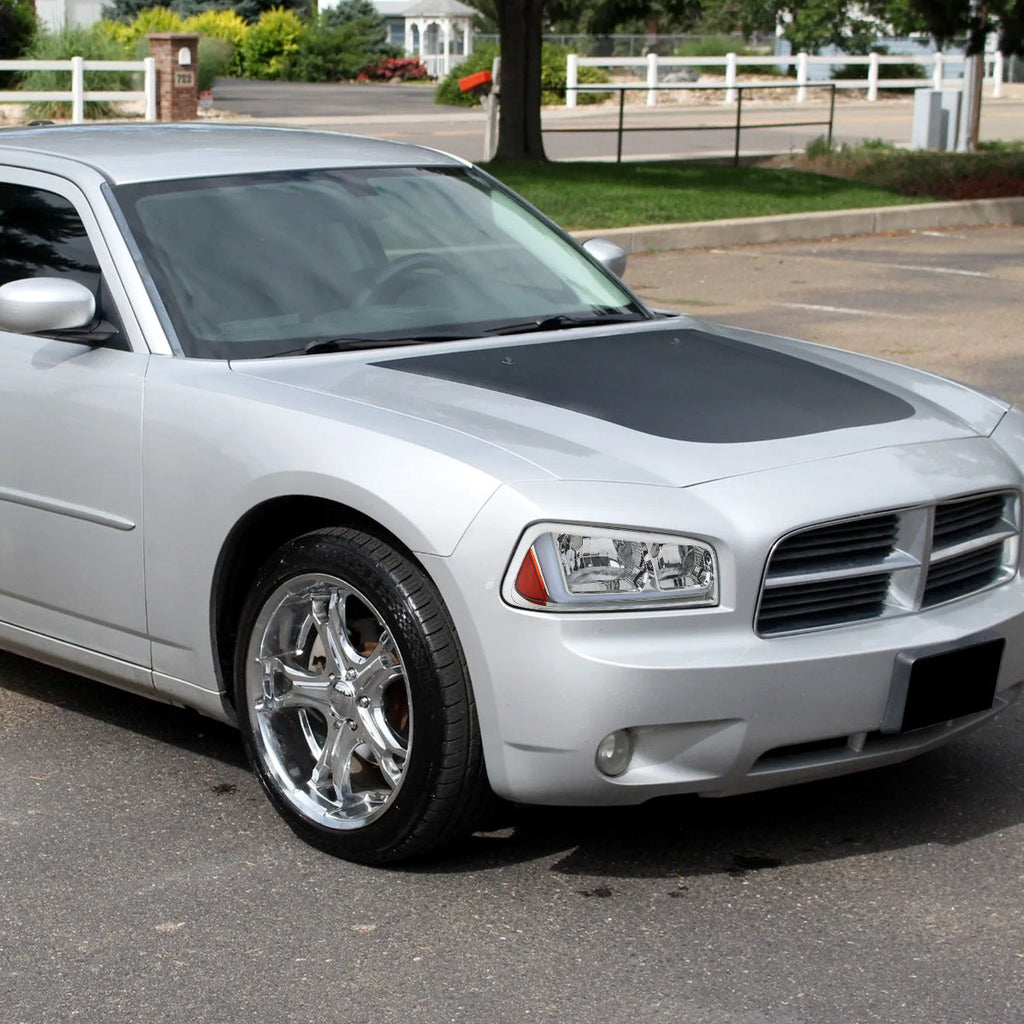 2006-2010 Dodge Charger LX Switchback Sequential LED Bar Factory Style Headlights (Chrome Housing / Clear Lens)