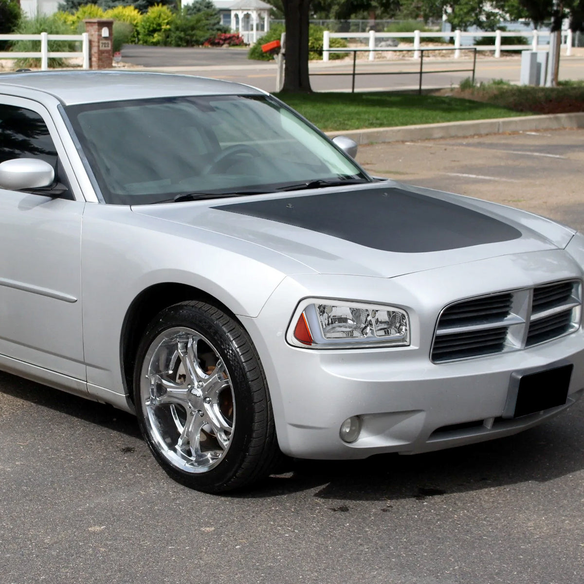 2006-2010 Dodge Charger LX Switchback Sequential LED Bar Factory Style Headlights (Chrome Housing / Clear Lens)