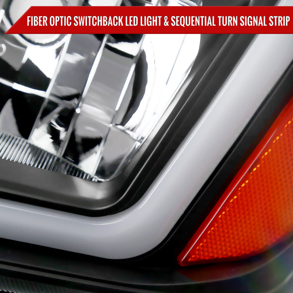 2006-2010 Dodge Charger LX Switchback Sequential LED Bar Factory Style Headlights (Matte Black Housing / Clear Lens)