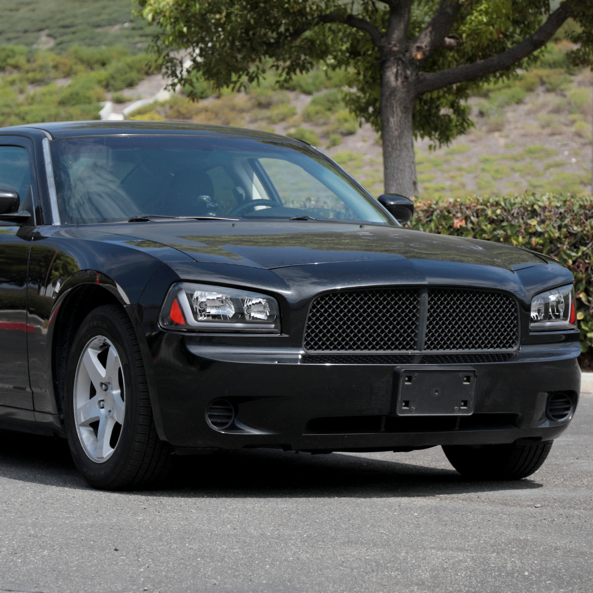 2006-2010 Dodge Charger LX Switchback Sequential LED Bar Factory Style Headlights (Matte Black Housing / Clear Lens)