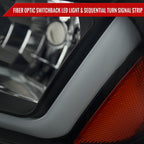 2006-2010 Dodge Charger LX Switchback Sequential LED Bar Factory Style Headlights (Matte Black Housing / Smoked Lens)
