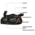 2006-2010 Dodge Charger LX Switchback Sequential LED Bar Factory Style Headlights (Matte Black Housing / Smoked Lens)
