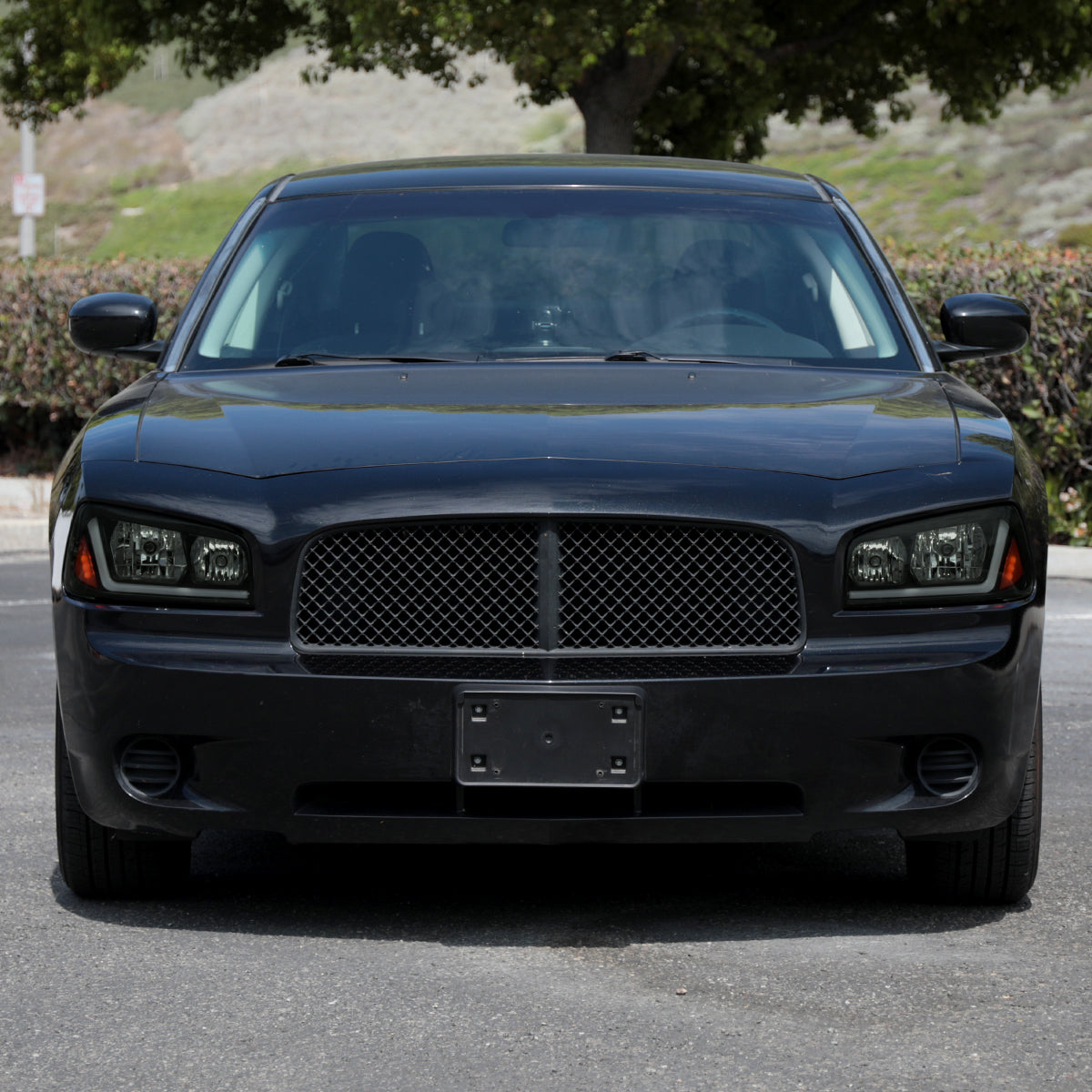 2006-2010 Dodge Charger LX Switchback Sequential LED Bar Factory Style Headlights (Matte Black Housing / Smoked Lens)