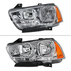 2011-2014 Dodge Charger LD Factory Style Halogen Headlights (Chrome Housing / Clear Lens)