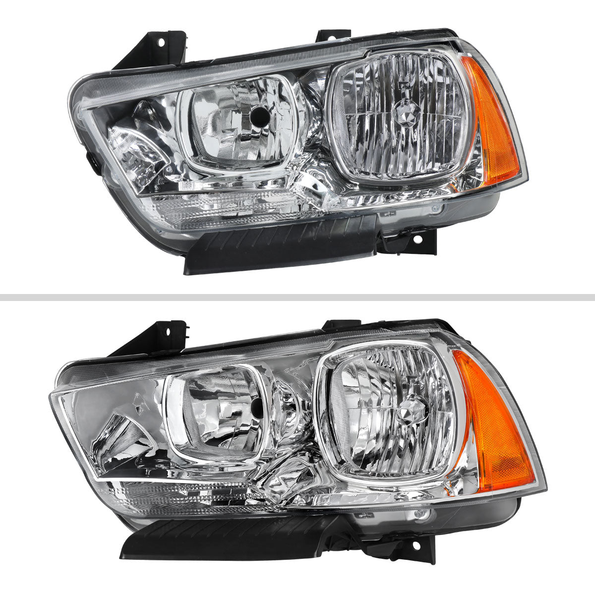 2011-2014 Dodge Charger LD Factory Style Halogen Headlights (Chrome Housing / Clear Lens)