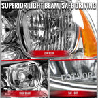 2011-2014 Dodge Charger LD Factory Style Halogen Headlights (Chrome Housing / Clear Lens)