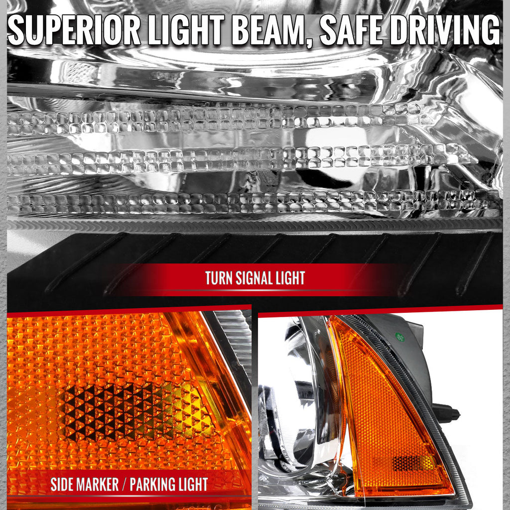 2011-2014 Dodge Charger LD Factory Style Halogen Headlights (Chrome Housing / Clear Lens)