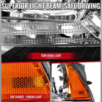 2011-2014 Dodge Charger LD Factory Style Halogen Headlights (Chrome Housing / Clear Lens)