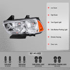 2011-2014 Dodge Charger LD Factory Style Halogen Headlights (Chrome Housing / Clear Lens)