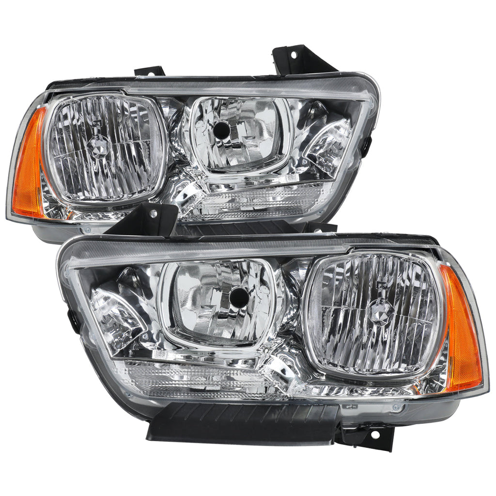 2011-2014 Dodge Charger LD Factory Style Halogen Headlights (Chrome Housing / Clear Lens)