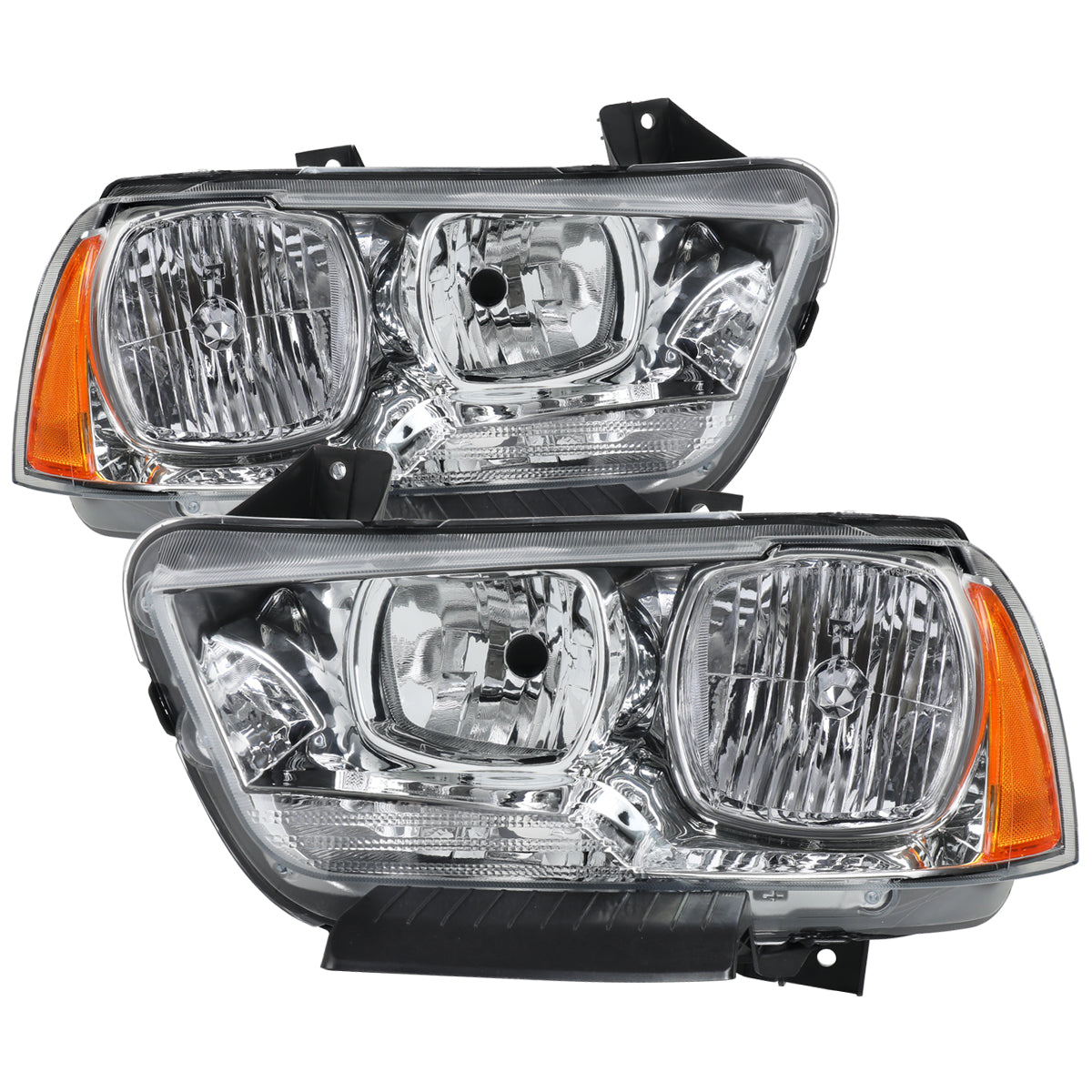 2011-2014 Dodge Charger LD Factory Style Halogen Headlights (Chrome Housing / Clear Lens)