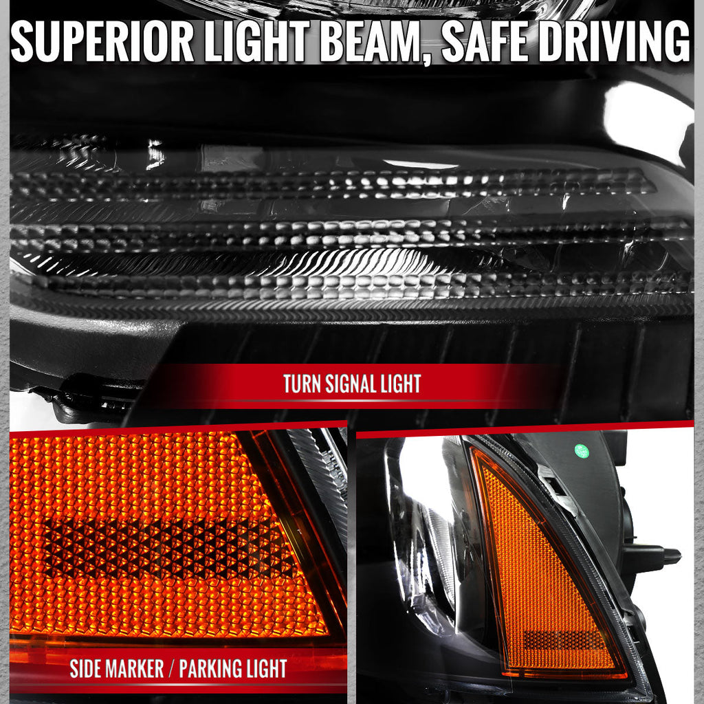 2011-2014 Dodge Charger LD Factory Style Halogen Headlights (Matte Black Housing / Clear Lens)
