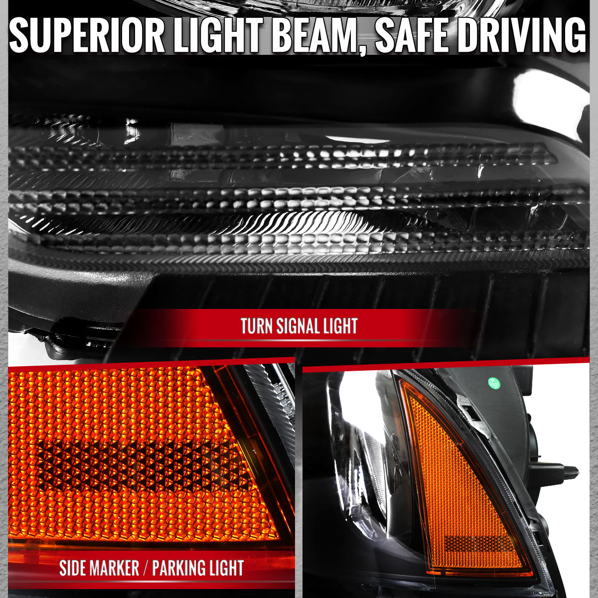 2011-2014 Dodge Charger LD Factory Style Halogen Headlights (Matte Black Housing / Clear Lens)