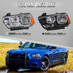 2011-2014 Dodge Charger LD Factory Style Halogen Headlights (Matte Black Housing / Clear Lens)