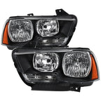 2011-2014 Dodge Charger LD Factory Style Halogen Headlights (Matte Black Housing / Clear Lens)