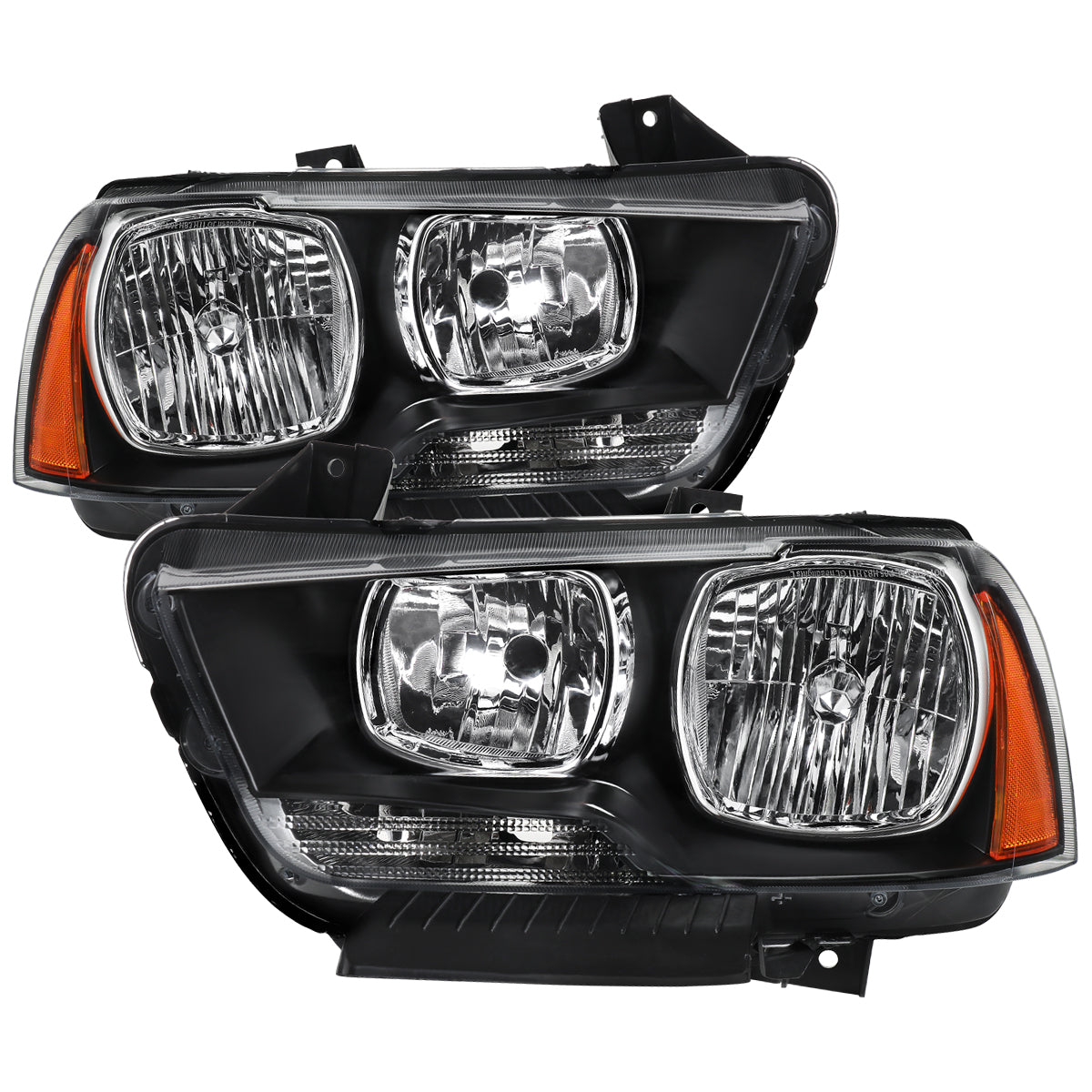 2011-2014 Dodge Charger LD Factory Style Halogen Headlights (Matte Black Housing / Clear Lens)