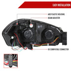 2006-2013 Chevrolet Impala / 2006-2007 Monte Carlo / 2014-2016 Impala Limited Factory Style Headlights w/ LED Strip (Chrome Housing / Clear Lens)
