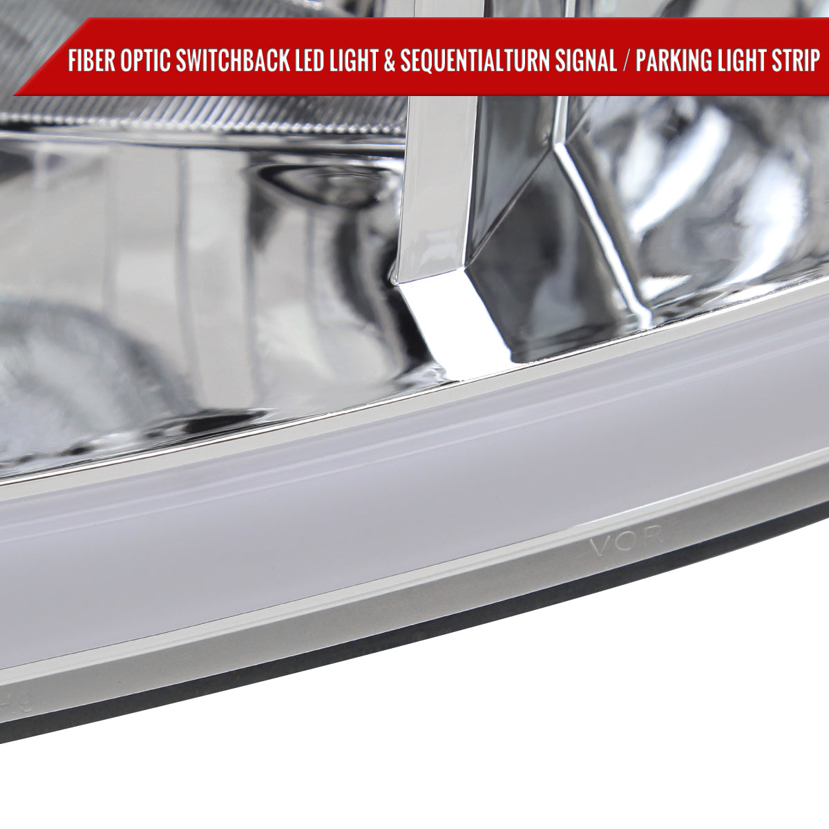 2006-2013 Chevrolet Impala / 2014-2016 Impala Limited / 2006-2007 Monte Carlo Switchback Sequential LED Bar Headlights (Chrome Housing / Clear Lens)