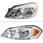 2006-2013 Chevrolet Impala / 2014-2016 Impala Limited / 2006-2007 Monte Carlo Crystal Headlights w/ Amber Reflectors (Chrome Housing / Clear Lens)