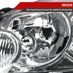 2006-2013 Chevrolet Impala / 2014-2016 Impala Limited / 2006-2007 Monte Carlo Crystal Headlights w/ Amber Reflectors (Chrome Housing / Clear Lens)