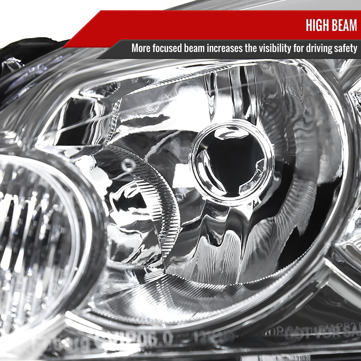 2006-2013 Chevrolet Impala / 2014-2016 Impala Limited / 2006-2007 Monte Carlo Crystal Headlights w/ Amber Reflectors (Chrome Housing / Clear Lens)