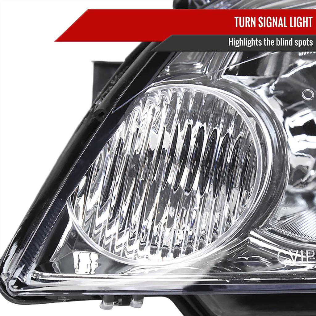 2006-2013 Chevrolet Impala / 2014-2016 Impala Limited / 2006-2007 Monte Carlo Crystal Headlights w/ Amber Reflectors (Chrome Housing / Clear Lens)