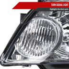 2006-2013 Chevrolet Impala / 2014-2016 Impala Limited / 2006-2007 Monte Carlo Crystal Headlights w/ Amber Reflectors (Chrome Housing / Clear Lens)