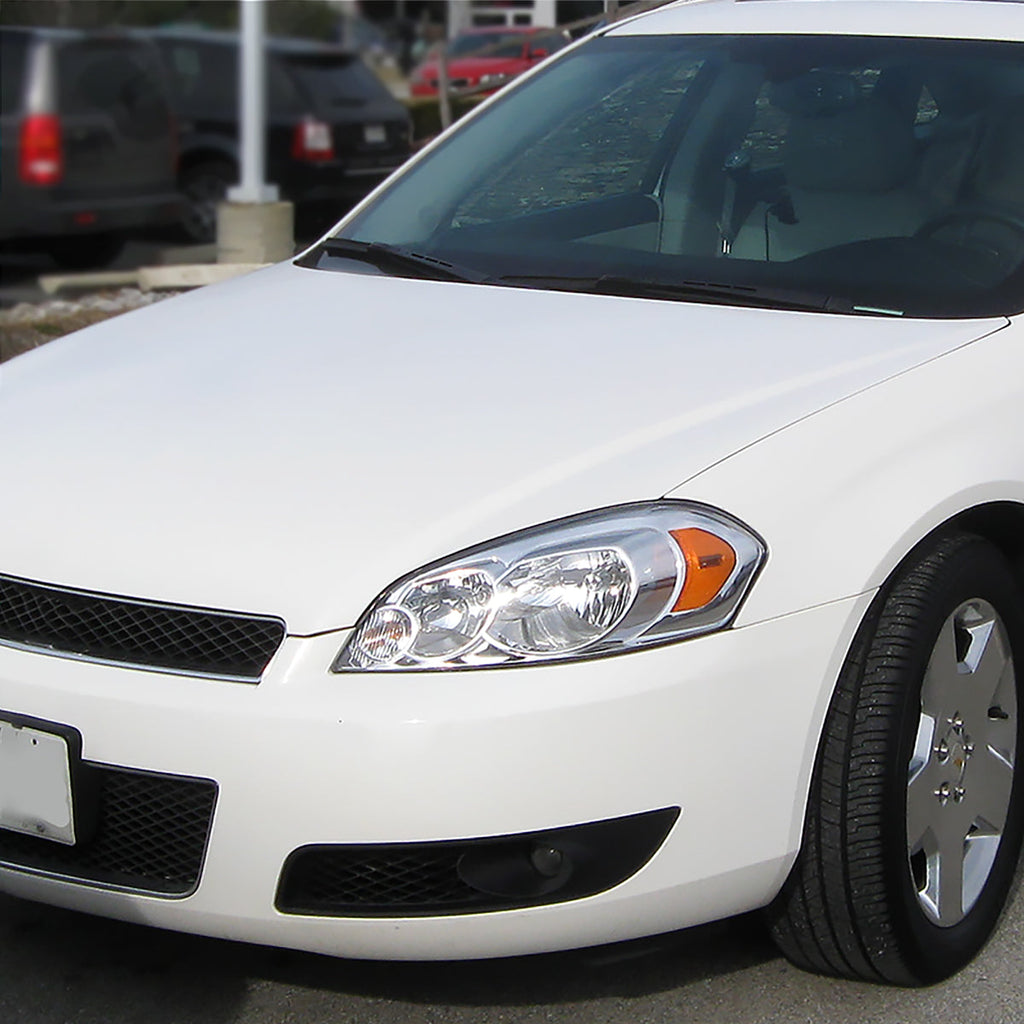 2006-2013 Chevrolet Impala / 2014-2016 Impala Limited / 2006-2007 Monte Carlo Crystal Headlights w/ Amber Reflectors (Chrome Housing / Clear Lens)
