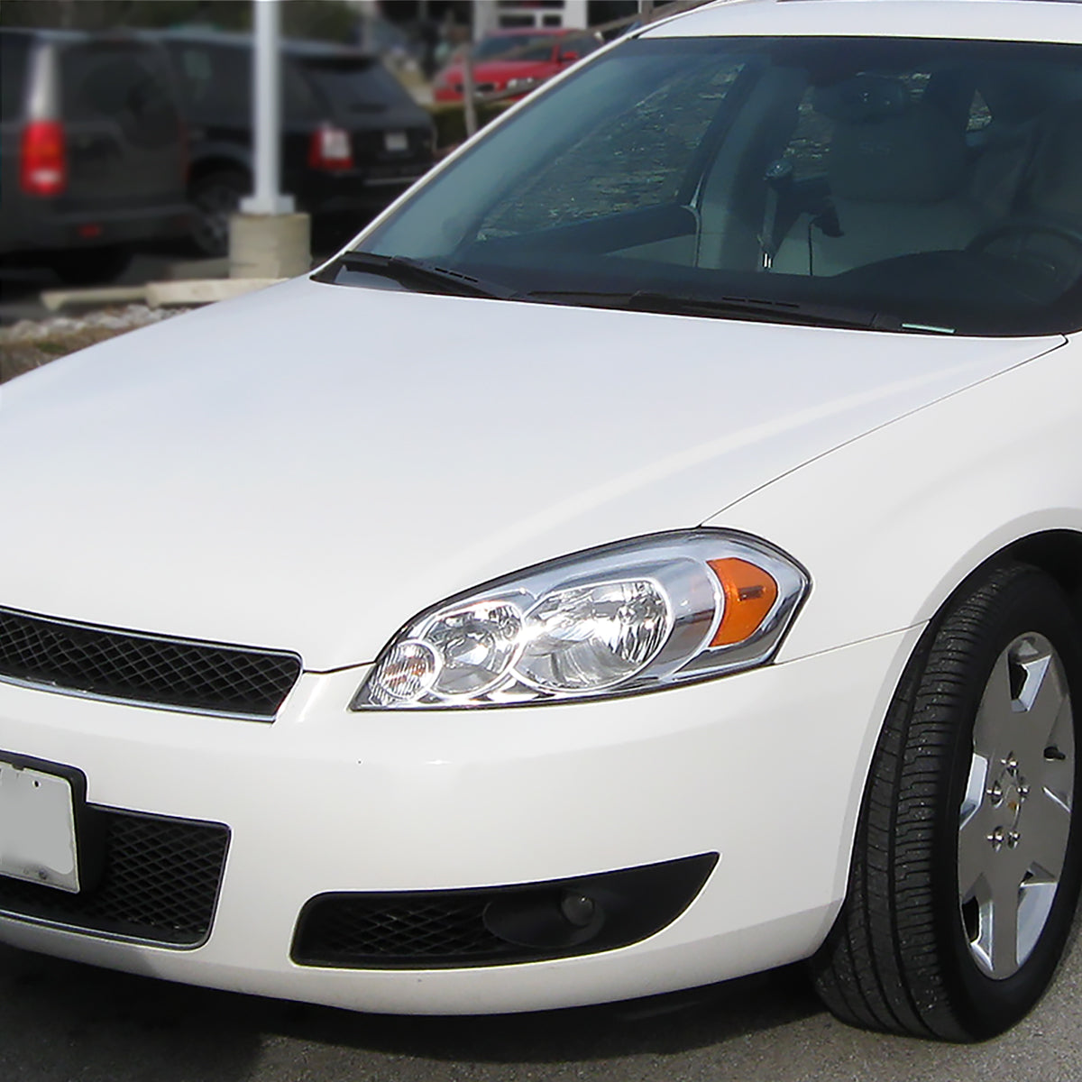 2006-2013 Chevrolet Impala / 2014-2016 Impala Limited / 2006-2007 Monte Carlo Crystal Headlights w/ Amber Reflectors (Chrome Housing / Clear Lens)